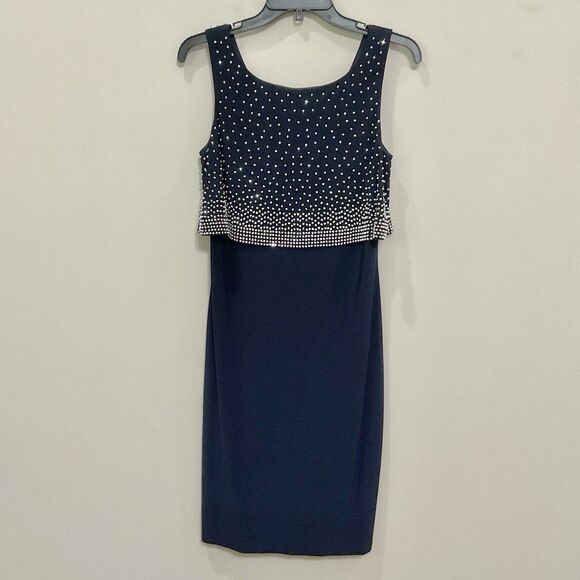 Joseph Ribkoff Navy Dress Sleeveless Cocktail Evening Sz 6 $254 - Picture 1 of 4